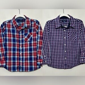 Andy & Evan Plaid Button Up Dress Shirt Bundle of 2 Shirts Boys Size 6